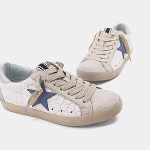 Shu Shop Women’s Paula Croc Print Lace Up Sneakers